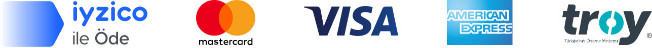 İyzico, Mastercard, Visa, American Express ve Troy ödeme yöntemleri